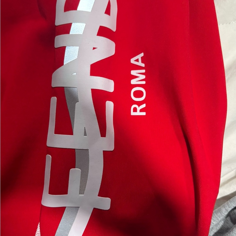 Fendi Red Sweatshirt with Silver and White Accents